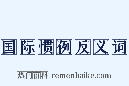国际惯例反义词是什么意思的图片